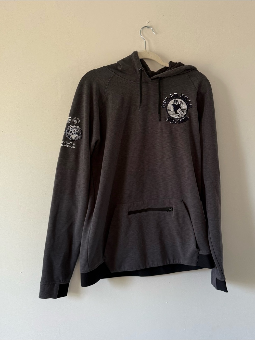 Polar Bear Plunge Performance Hoodie | Gray Fleece Lined Unisex Pullover